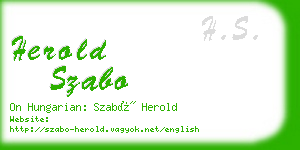 herold szabo business card
